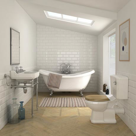 Keswick Traditional Roll Top Bath Suite (1750mm)