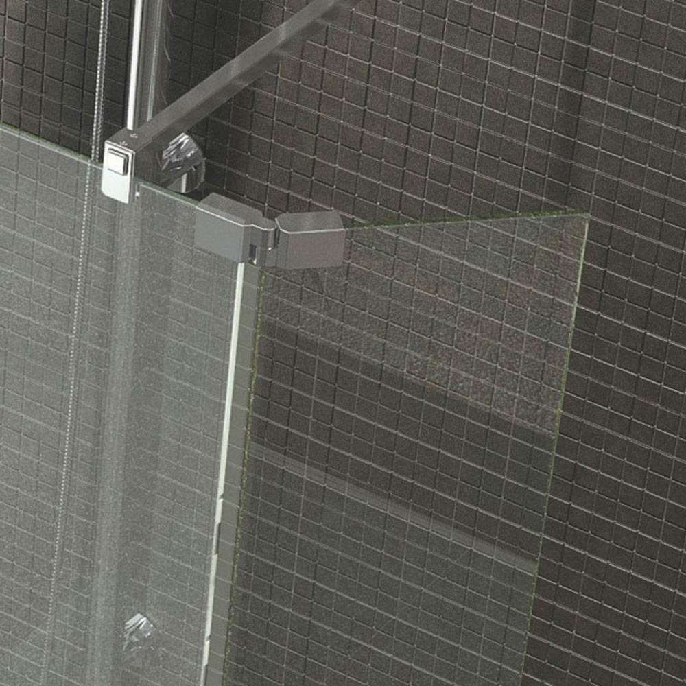 Kudos Ultimate2 300mm 8mm Glass Hinged Deflector Panel Chrome at Victorian Plumbing UK
