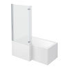 Milan Shower Bath - 1500mm L Shaped with Hinged Screen + Panel profile small image view 1 