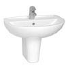 VitrA - Layton Basin and Half Pedestal - 1 Tap Hole - 3 Size Options profile small image view 1 