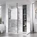 Roman Liberty Black Clear Glass Wetroom Screen + Ceiling Arm Support - Various Sizes (2000mm High) profile small image view 2 