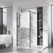 Roman Liberty Black Clear Glass Wetroom Screen + Wall Arm Support - Various Sizes (2000mm High) profile small image view 2 