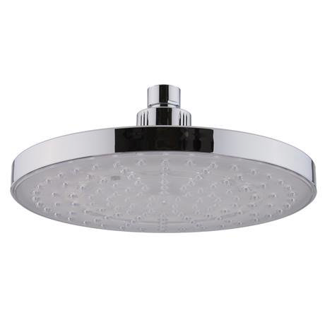 Cruze 200mm Round LED Chrome Shower Head | Victorian Plumbing.co.uk