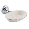 Hudson Reed Traditional Ceramic Soap Dish with Chrome Ring Holder - LH303 profile small image view 1 