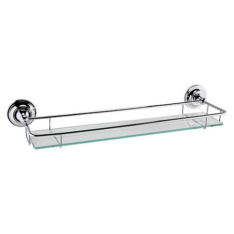 Hudson Reed Traditional Chrome Glass Gallery Shelf - LH305