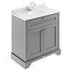 Old London 800mm Cabinet & Single Bowl White Marble Top - Storm Grey profile small image view 1 