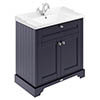 Old London 800mm 2-Door Cabinet & Basin - Twilight Blue profile small image view 1 