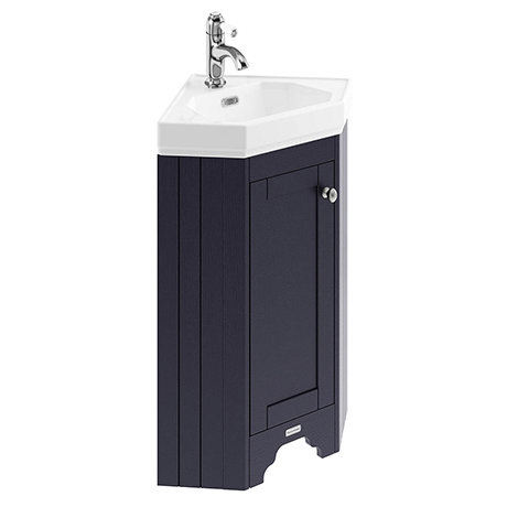 Old London Cloakroom Corner Cabinet Basin Twilight Blue Lof309 Old London Cloakroom Corner Cabinet, Corner Cloakroom Vanity Unit Uk