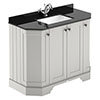 Old London Timeless Sand Art Deco 1000mm Angled Cabinet with Black Marble Basin Top profile small image view 1 