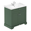 Old London 800mm 2-Door Cabinet & Basin - Hunter Green profile small image view 1 
