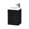 Miller - London 40 Wall Hung Single Door Vanity Unit with Ceramic Basin - Black profile small image view 1 