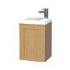 Miller - London 40 Wall Hung Single Door Vanity Unit with Ceramic Basin - Oak profile small image view 1 
