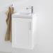 Miller - London 40 Wall Hung Single Door Vanity Unit with Ceramic Basin - White profile small image view 5 