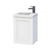 Miller - London 40 Wall Hung Single Door Vanity Unit with Ceramic Basin - White profile small image view 1 
