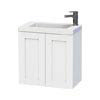 Miller London 60 Wall Hung Two Door Vanity Unit + Basin (White) profile small image view 1 
