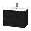 Miller London 80 Wall Hung Two Drawer Vanity Unit + Basin (Black) profile small image view 1 
