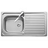 Rangemaster Linear 950 x 508mm Stainless Steel 1 Bowl Kitchen Sink - LR9501 profile small image view 1 