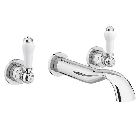 Lancaster Traditional Chrome Wall Mounted Basin Mixer Tap