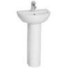 VitrA - Layton Cloakroom Basin and Pedestal - 1 Tap Hole - 2 Size Options profile small image view 1 