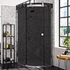 Merlyn 10 Series 900 x 900mm LH Smoked Black Glass 1 Door Quadrant Enclosure profile small image view 1 