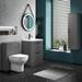Monza Grey 550mm Wide WC Unit (Depth 200mm) profile small image view 2 