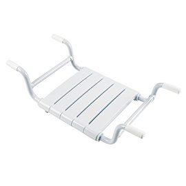 Milton Adjustable (650-800mm) Removable Bath Seat with Slats - White