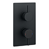 Arezzo Round Modern Twin Concealed Shower Valve with Diverter - Matt Black profile small image view 1 