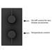 Arezzo Matt Black Round Thermostatic Shower Pack with Head + Handset profile small image view 6 