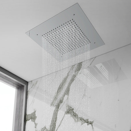 Milan Chrome 400 x 400mm Recessed Ceiling Mounted Square Shower Head