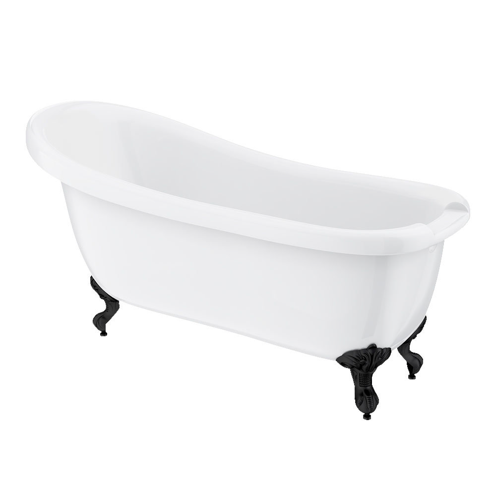 Oxford 1710 Roll Top Slipper Bath + Matt Black Leg Set Victorian