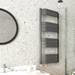 Milan Bow-Fronted Anthracite 1200 x 550 Designer Flat Panel Heated Towel Rail profile small image view 2 