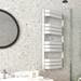 Milan Bow-Fronted White 1200 x 550 Designer Flat Panel Heated Towel Rail profile small image view 2 
