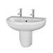 Milton 2TH Classic Bathroom Suite (BTW Pan, Concealed Cistern, Wall Hung Basin) profile small image view 6 