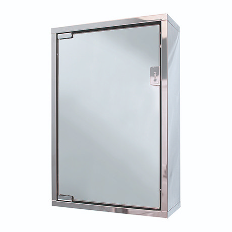Single Door Bathroom Mirror Cabinet - Stainless Steel