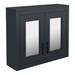 Chatsworth Graphite 2-Door Mirror Cabinet - 690mm Wide with Matt Black Handles profile small image view 3 