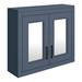 Chatsworth Blue 2-Door Mirror Cabinet - 690mm Wide with Matt Black Handles profile small image view 3 