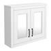 Chatsworth White 2-Door Mirror Cabinet - 690mm Wide with Matt Black Handles profile small image view 4 