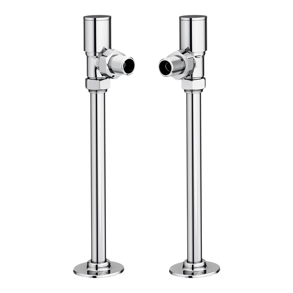 Arezzo Modern Angled Radiator Valves incl. 180mm Stand Pipes - Chrome