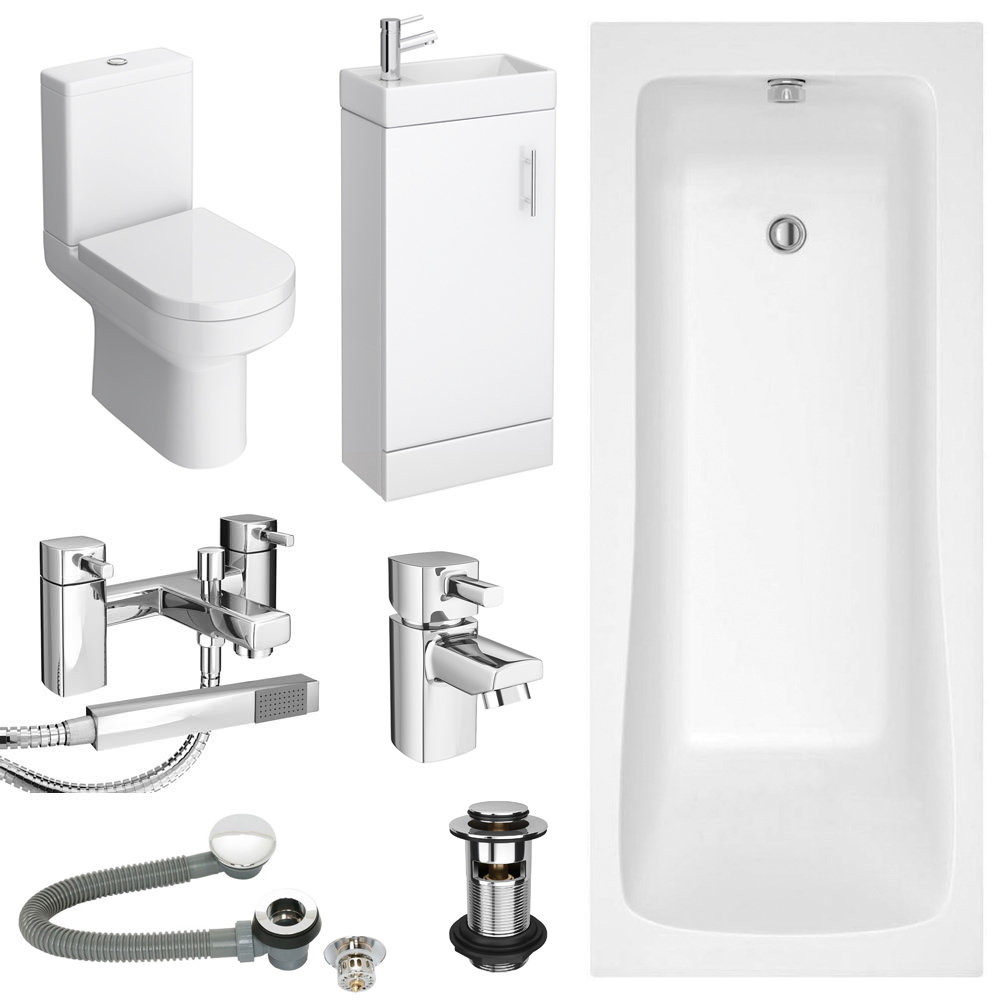 Milan Minimalist Compact Complete Bathroom Package Victorian Plumbing