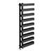 Milan Curved Anthracite 1300 x 500 Designer Flat Panel Heated Towel Rail - 9 Sections profile small image view 4 