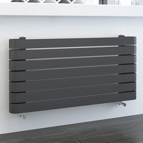 Milan Curved Anthracite 1000 x 500 Horizontal Designer Flat Panel Heated Towel Rail