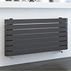 Milan Curved Anthracite 1000 x 500 Horizontal Designer Flat Panel Heated Towel Rail profile small image view 1 