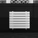 Milan Curved White 600 x 500 Horizontal Designer Flat Panel Heated Towel Rail profile small image view 2 