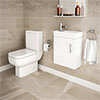 Minimalist Compact Wall Hung Vanity Unit + Series 600 Close Coupled Toilet Small Image