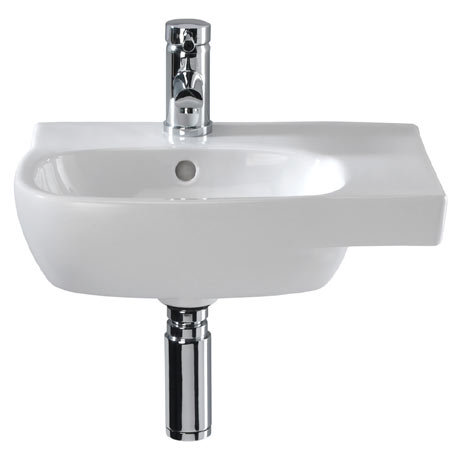 Twyford Moda Offset 450mm 1TH Washbasin (Right Hand Shelf)