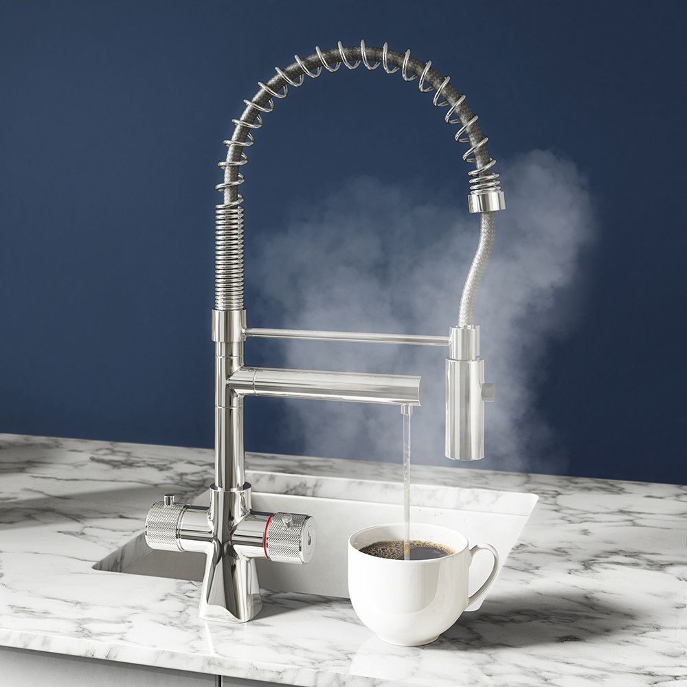 Madrid Directional Spray Instant Boiling Water Tap With Boiler & Filter Victorian Plumbing UK