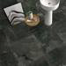 Meloso Anthracite Stone Effect Wall & Floor Tiles - 600 x 600mm  In Bathroom Small Image