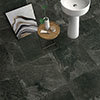 Meloso Anthracite Rectified Stone Effect Wall & Floor Tiles - 600 x 600mm Small Image