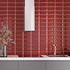 Victoria Metro Wall Tiles - Gloss Red - 20 x 10cm Small Image
