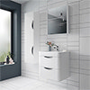 Monza Furniture Pack - Gloss White with Chrome Handles profile small image view 1 
